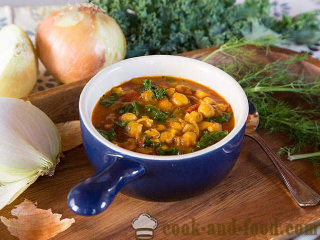 Tomato Sup dengan kacang kuda dan sayur-sayuran