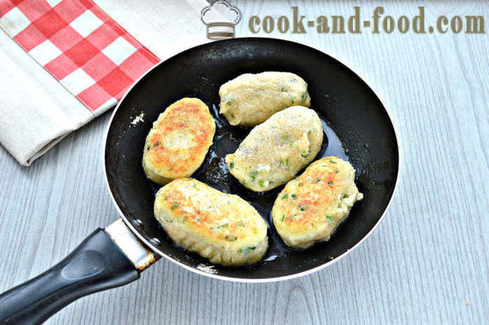 Patties keju kentang lecek - bagaimana untuk menyediakan bebola daging kentang dan keju, dengan langkah dengan gambar langkah resipi