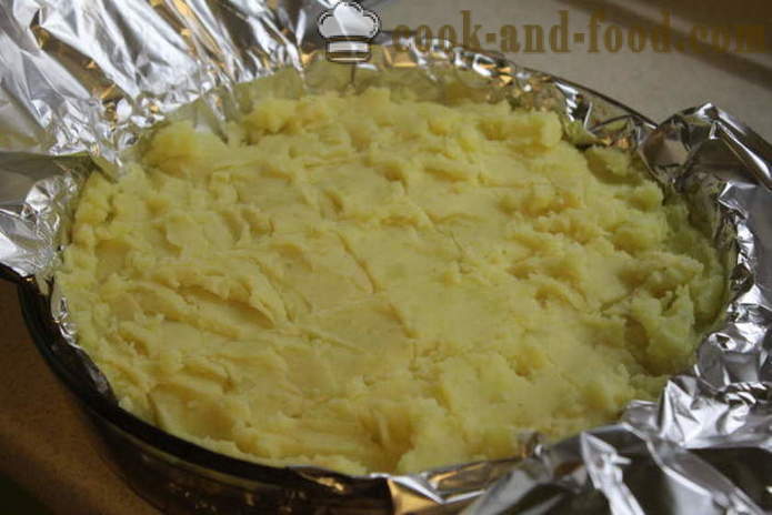 Pai kentang bahasa inggeris dengan daging dan cendawan - bagaimana untuk memasak kaserol kentang dan daging, dengan langkah demi langkah resipi foto