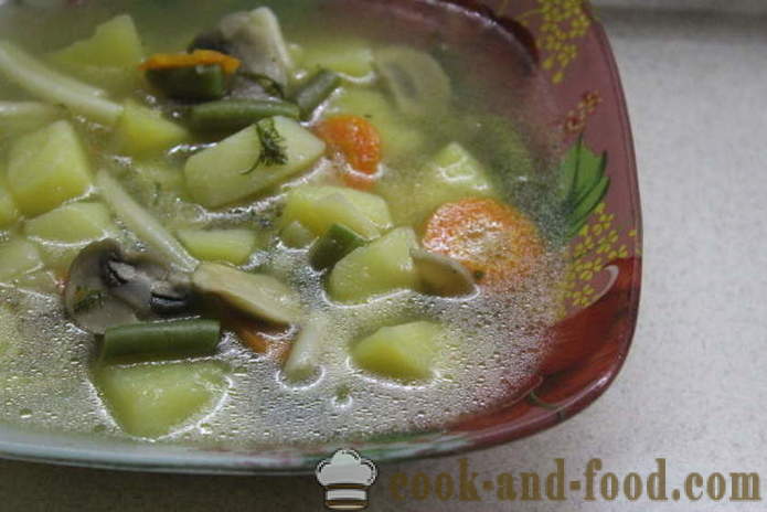Sup sayur-sayuran tanpa daging dengan kacang hijau - bagaimana untuk memasak sup sayur-sayuran di rumah, langkah demi langkah resipi foto