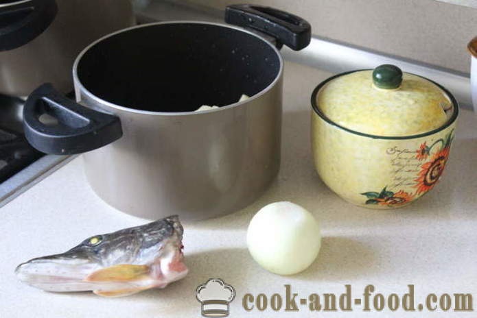 Sup ikan dengan kepala tombak itu melecut - bagaimana untuk memasak sup ikan pike dengan cepat, langkah demi langkah resipi foto
