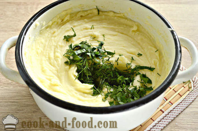 Kentang lecek asal dengan herba - bagaimana untuk memasak kentang lecek dan sayur-sayuran, dengan langkah demi langkah resipi foto