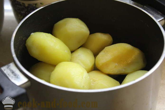 Salad cendawan hangat dengan kentang - bagaimana untuk membuat salad kentang yang hangat dengan cendawan, langkah demi langkah resipi foto