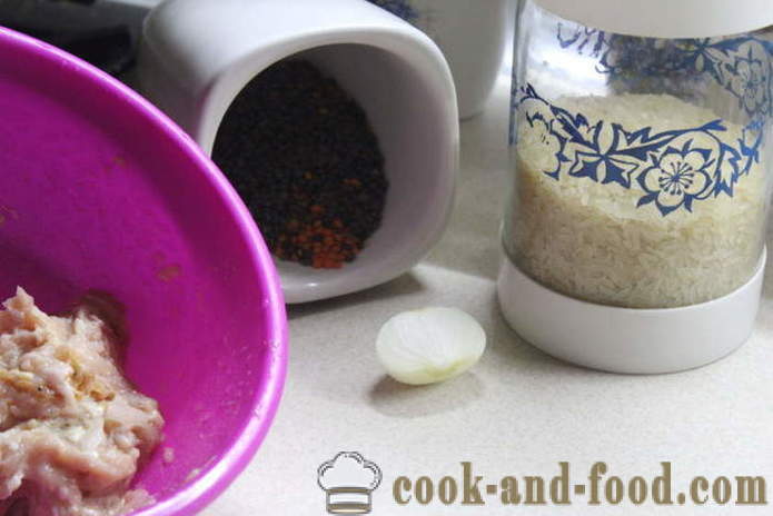 Pilaf dengan lentil, beras dan daging ayam - bagaimana untuk memasak ayam nasi pilaf dan lentil, dengan langkah demi langkah resipi foto