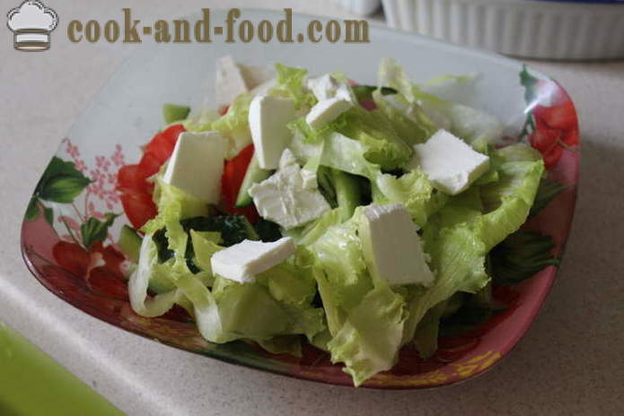 Salad sayur-sayuran dengan feta - bagaimana untuk menyediakan salad dengan keju feta dan sayur-sayuran, dengan langkah demi langkah resipi foto