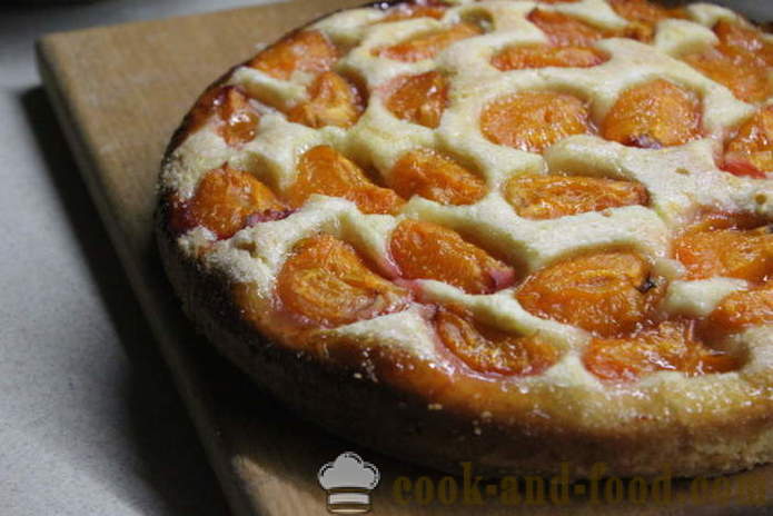 Pai aprikot Terbuka - bagaimana untuk membakar kek aprikot, langkah demi langkah resipi foto