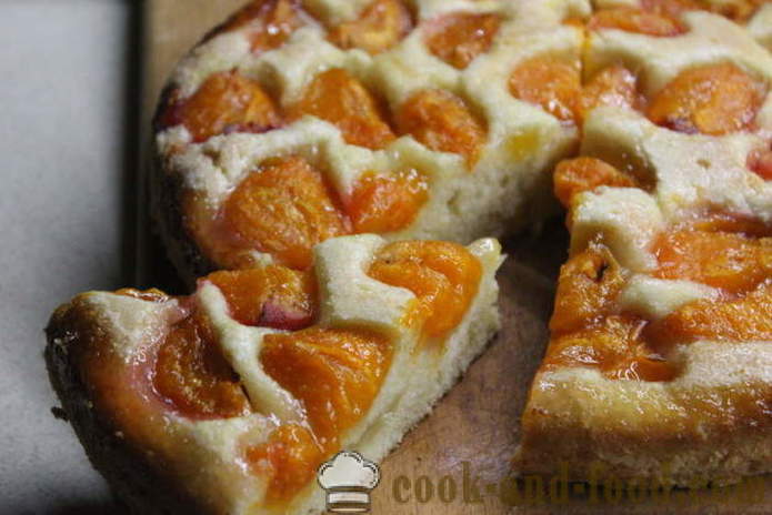 Pai aprikot Terbuka - bagaimana untuk membakar kek aprikot, langkah demi langkah resipi foto