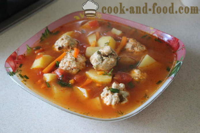 Bean sup dengan bebola daging - bagaimana untuk memasak sup dengan kacang dan bebola daging, langkah demi langkah resipi foto