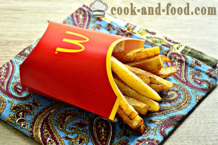 Kentang goreng di McDonalds - bagaimana untuk memasak kentang goreng dalam kuali, langkah demi langkah resipi foto