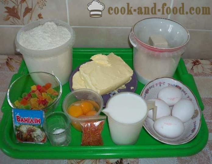 Kek Saffron dengan protein aising - bagaimana untuk memasak kek dengan aising, langkah demi langkah resipi foto