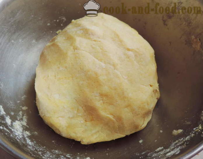 Shortbread doh yis untuk pai, pai, pastri atau bagel - bagaimana untuk membuat doh pasir yis, langkah demi langkah resipi foto