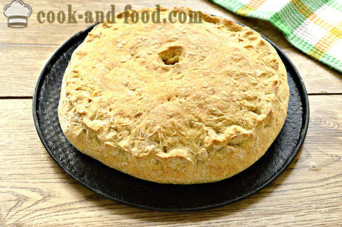Pie bijirin gandum dengan ayam dan beras - bagaimana untuk memasak pai ayam di dalam oven, dengan langkah demi langkah resipi foto