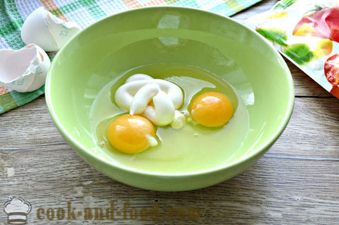 Gulung telur dengan kanji dan mayonis - bagaimana untuk membuat penkek untuk salad telur, langkah demi langkah resipi foto