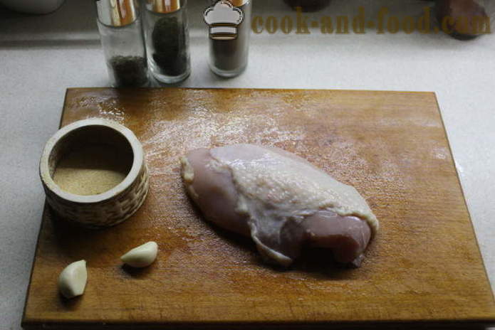 Baked dada ayam dengan madu, bawang putih dan rempah - bagaimana untuk memasak dada ayam di dalam oven, dengan langkah demi langkah resipi foto