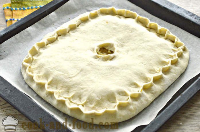 Kek yis kurus dengan kubis - bagaimana untuk membakar pai meatless kubis di dalam oven, dengan langkah demi langkah resipi foto