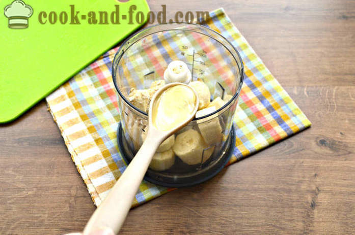 Smoothie pisang dengan kepingan oat - bagaimana untuk membuat smoothie pisang susu dan oatmeal dalam pengisar, langkah demi langkah resipi foto
