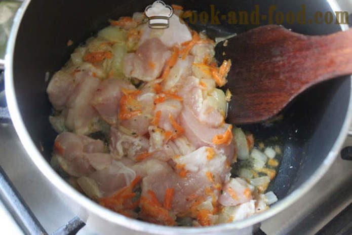 Lentil Pilaf dengan ayam dalam susu - seperti yang lazat untuk memasak kacang merah dengan ayam, langkah demi langkah resipi foto