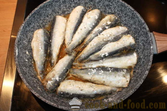 Herring goreng tepung - bagaimana untuk memasak herring goreng dalam kuali, langkah demi langkah resipi foto