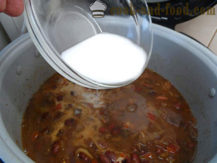 Tebal sup Chili con carne - bagaimana untuk memasak carne cili con klasik, langkah demi langkah resipi foto