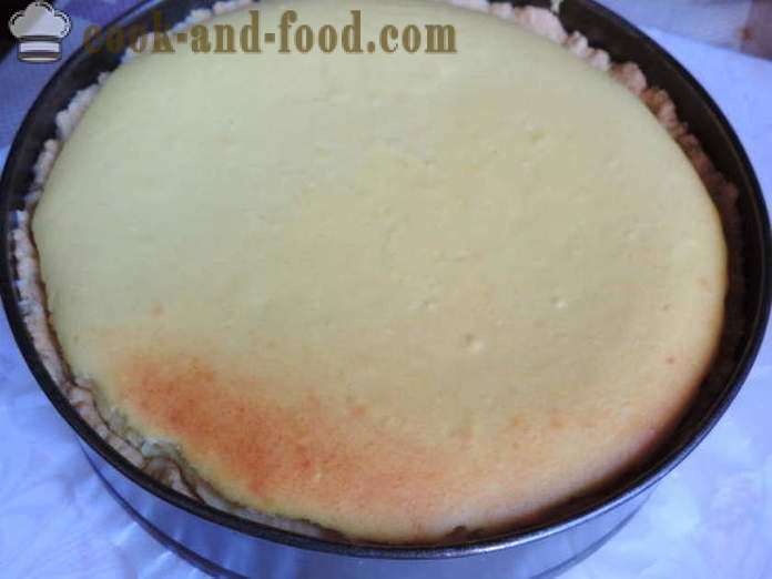 Kek keju buatan sendiri dengan keju lembut pada pastri shortcrust - bagaimana untuk membuat kek keju di rumah, langkah demi langkah resipi foto