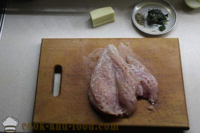 Keju roll dari dada ayam dalam oven - bagaimana untuk membuat roll ayam di rumah, langkah demi langkah resipi foto