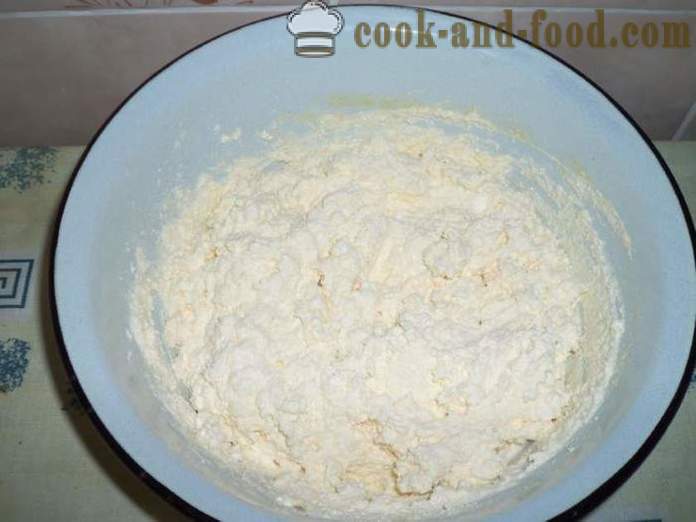 Pemakanan kek keju kelapa tanpa tepung - bagaimana untuk membuat makanan lempeng keju dadih dengan semolina, langkah demi langkah resipi foto