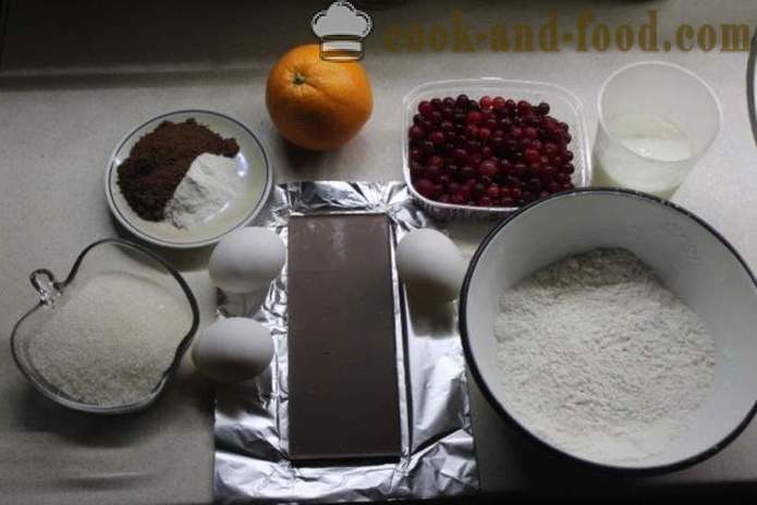 Mufin Cranberry dengan coklat pada kefir - bagaimana untuk memasak kek dengan coklat dan cranberry, dengan langkah demi langkah resipi foto