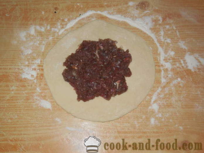 Tatar hidangan Cainari - bagaimana untuk membuat tortillas dengan daging di dalam oven, dengan langkah demi langkah resipi foto