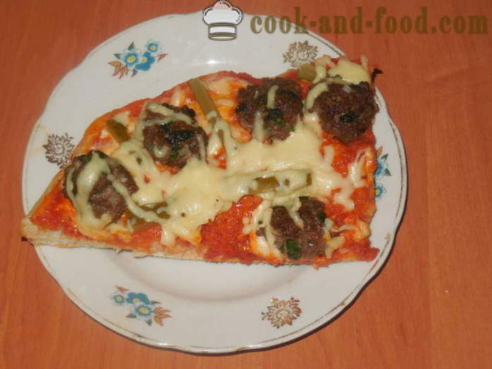 Malas tebal pizza pita di dalam ketuhar - bagaimana untuk memasak pizza dari pita siap, langkah demi langkah resipi foto