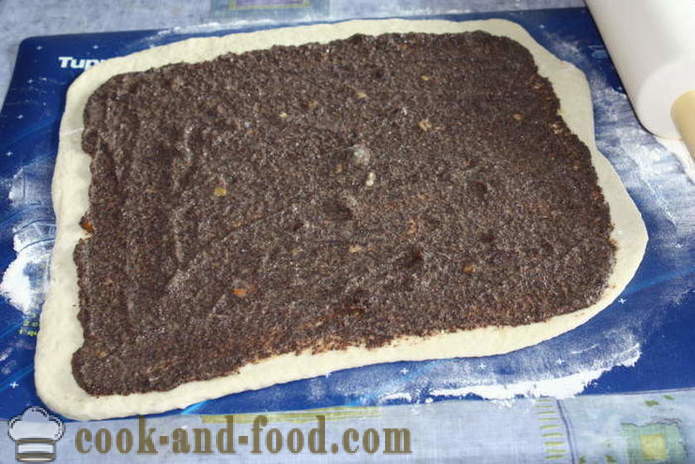 Poppy kek benih yis siput - bagaimana untuk membuat kek popi benih dari doh yis, langkah demi langkah resipi foto