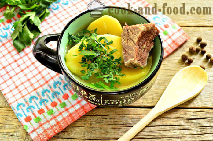Sup shourpa daging lembu di rumah - bagaimana untuk minuman shurpa di rumah, langkah demi langkah resipi foto