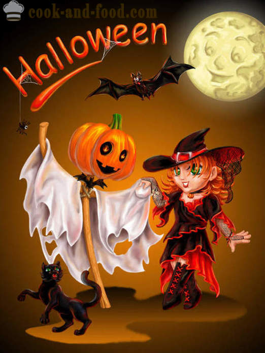 Kad Halloween menakutkan dengan petang - gambar dan poskad untuk Halloween secara percuma