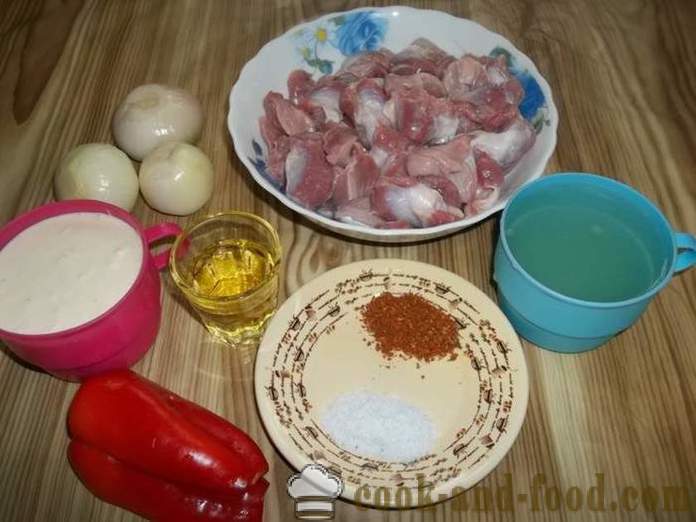 Ayam ventrikel tumis dalam sos krim dalam periuk - bagaimana untuk memasak ventrikel ayam lazat, langkah demi langkah resipi foto