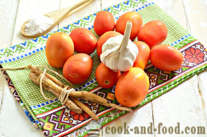 Rumah hrenoder klasik - bagaimana untuk membuat hrenoder di rumah, langkah demi langkah resipi hrenodera dengan tomato dan bawang putih