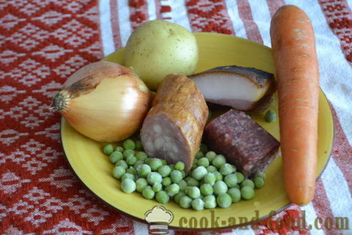 Sup sayur lazat dengan daging salai - bagaimana untuk memasak sup sayur-sayuran, langkah demi langkah resipi foto