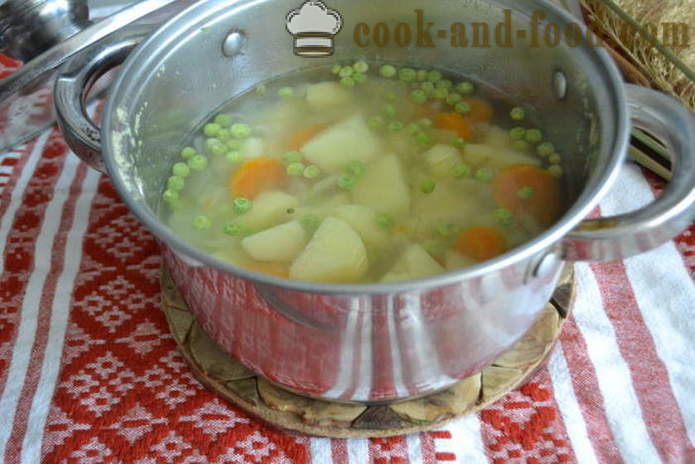 Sup sayur lazat dengan daging salai - bagaimana untuk memasak sup sayur-sayuran, langkah demi langkah resipi foto