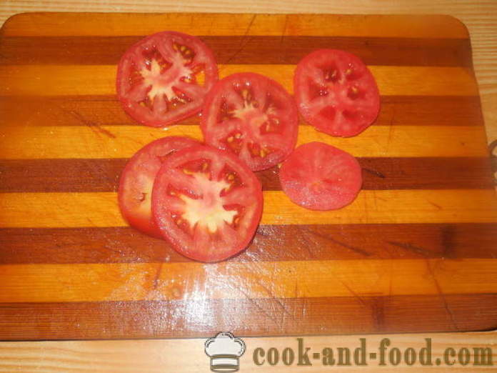 Daging dengan tomato dan keju dalam ketuhar - bagaimana untuk memasak daging berair di dalam oven, dengan langkah demi langkah resipi foto