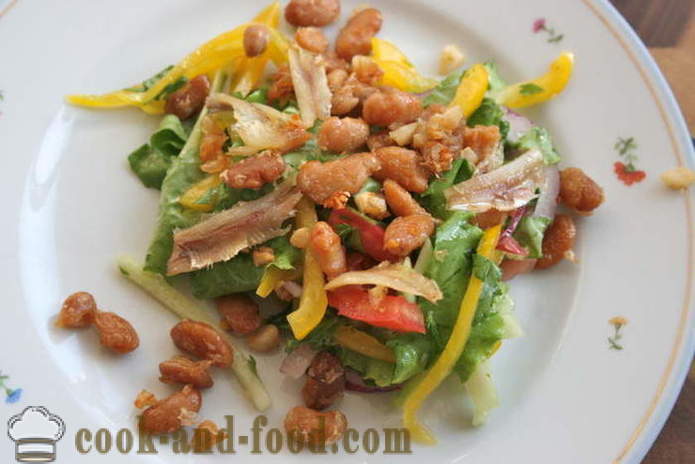 Perancis salad Nicoise klasik - dengan tuna dan kacang, bagaimana untuk menyediakan salad dengan tuna, langkah demi langkah resipi foto