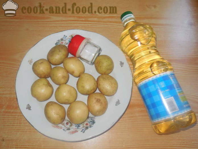 Cip dari kentang dalam kuali - bagaimana untuk membuat kerepek kentang dari rumah, langkah demi langkah resipi foto