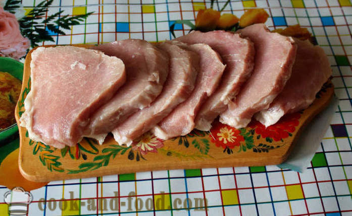 Potongan daging babi dengan keju adunan - bagaimana untuk memasak potongan daging babi dalam kuali menggoreng, langkah demi langkah resipi foto
