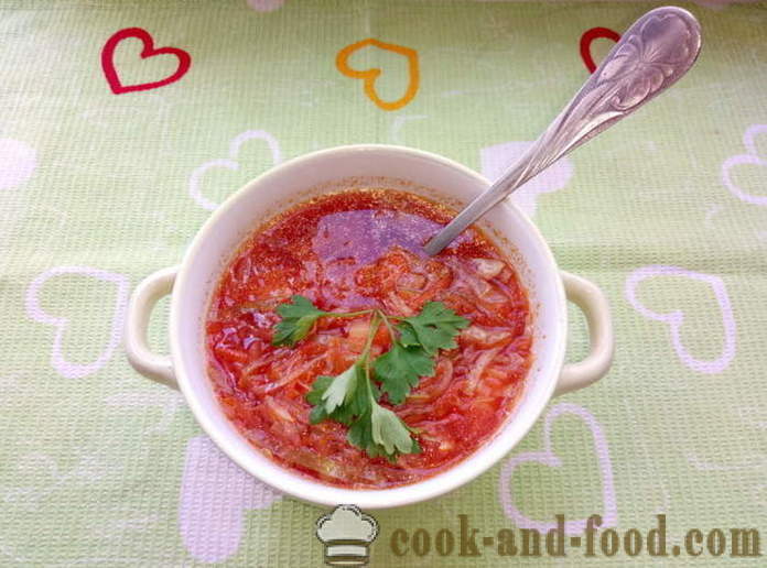 Sup dengan ubi bit dan jeruk tomato - bagaimana untuk memasak sup, langkah demi langkah resipi foto