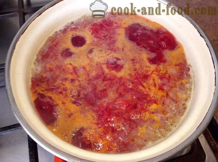 Sup dengan ubi bit dan jeruk tomato - bagaimana untuk memasak sup, langkah demi langkah resipi foto