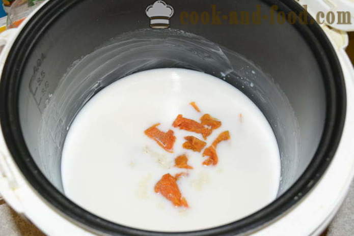 Bubur beras lazat dengan susu di multivarka - bagaimana untuk menghasilkan beras bubur susu, langkah demi langkah resipi foto