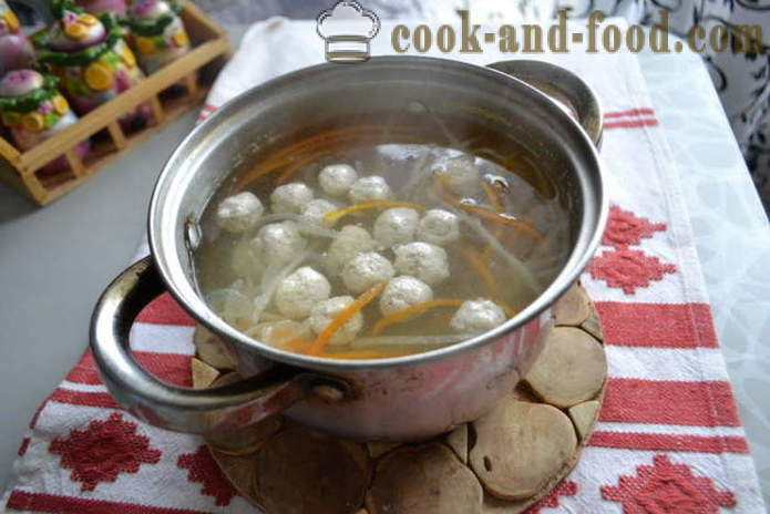 Sup Korea dengan mi dan bebola daging - bagaimana untuk memasak sup resipi Korea dengan foto poshagovіy