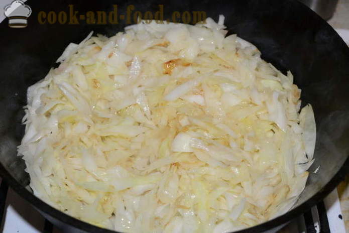 Sauerkraut dan kubis segar dengan daging - bagaimana untuk memasak stew yang lazat kubis dalam kuali, dengan langkah demi langkah resipi foto