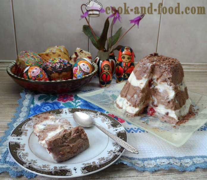 Tsar Paskah keju kotej dengan coklat, susu pekat dan tiada telur - bagaimana untuk memasak Paskah diraja di rumah, langkah demi langkah resipi foto