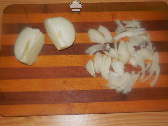 Ladu Meatless dengan kentang mentah dan bawang - bagaimana untuk memasak ladu dengan kentang mentah, langkah demi langkah resipi foto