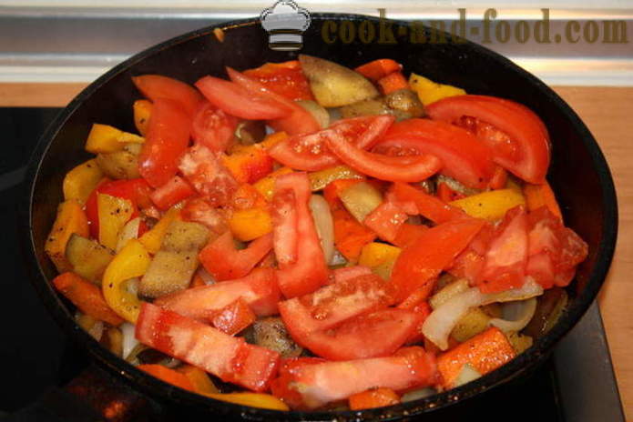 Membakar salad sayur-sayuran panas dengan terung - bagaimana untuk memasak salad sayur-sayuran panas, resipi poshagovіy dengan gambar