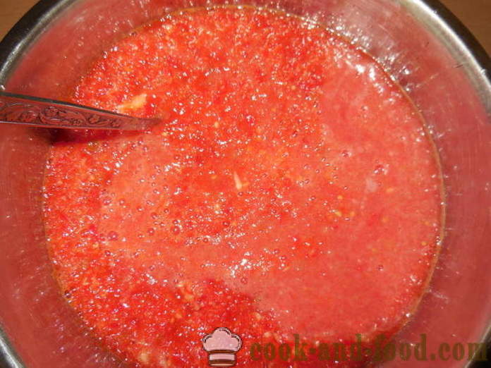 Adjika tomato lazat, loceng dan lada panas tanpa memasak - bagaimana untuk memasak adjika lada dan tomato