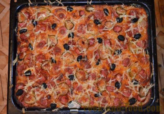Luar pizza pai - bagaimana untuk memasak pizza-pai, satu langkah demi langkah resipi foto
